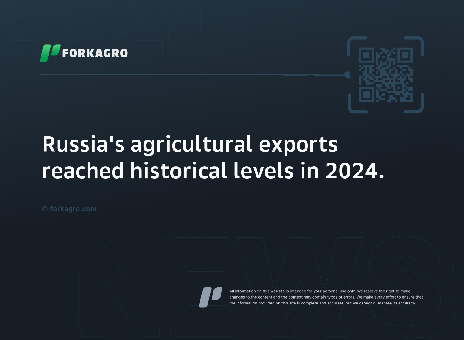 Russia's agricultural exports reached historical levels in 2024.
