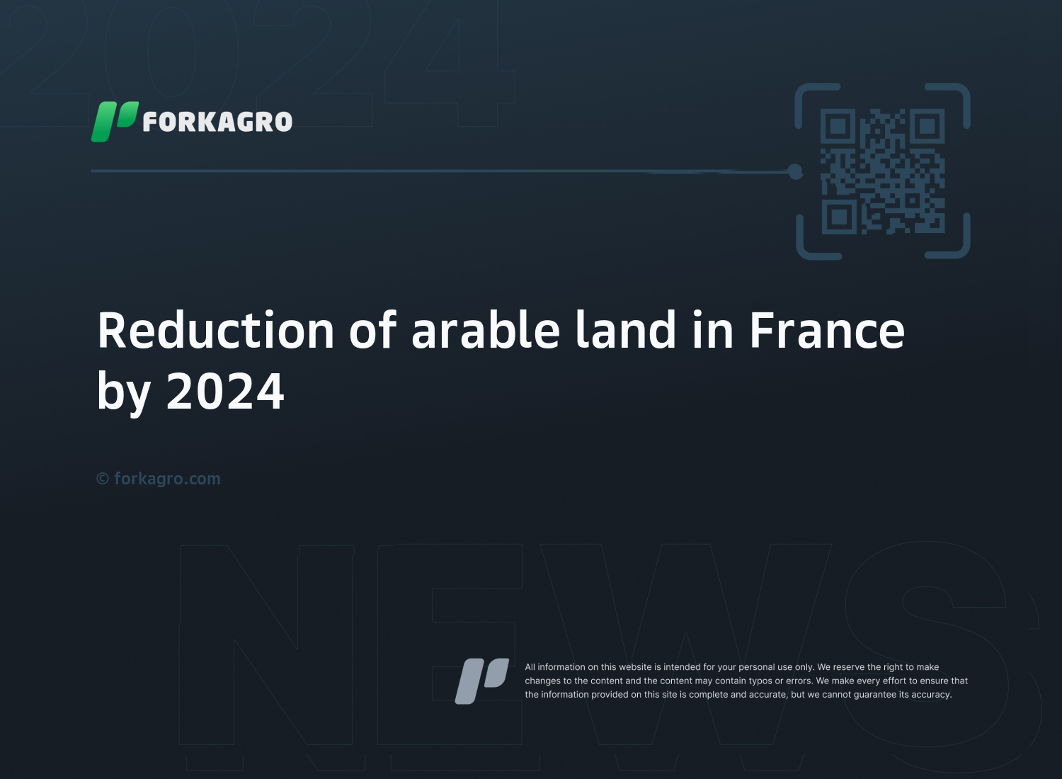 Reduction of arable land in France by 2024