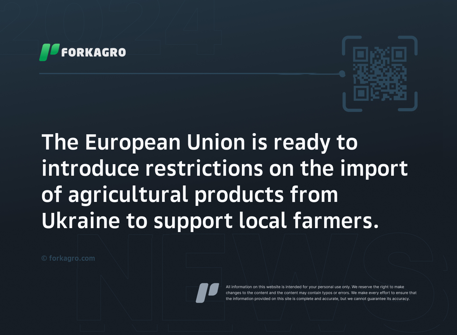 The European Union is ready to introduce restrictions on the import of agricultural products from Ukraine to support local farmers.
