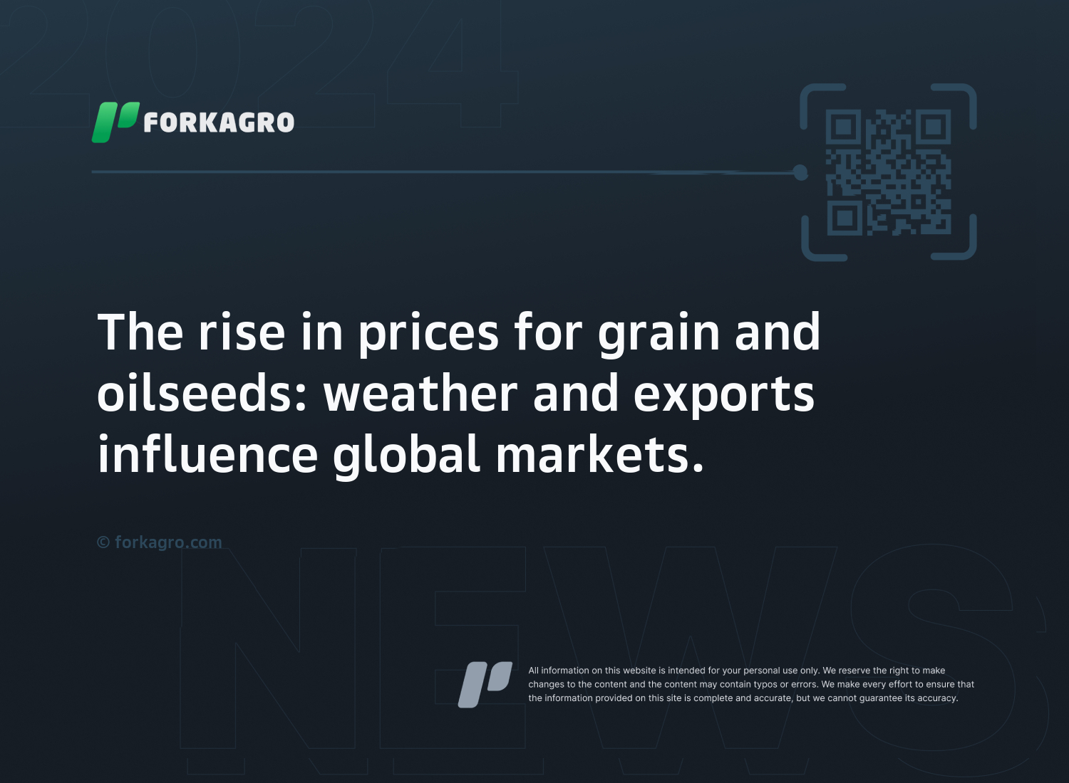 The rise in prices for grain and oilseeds: weather and exports influence global markets.