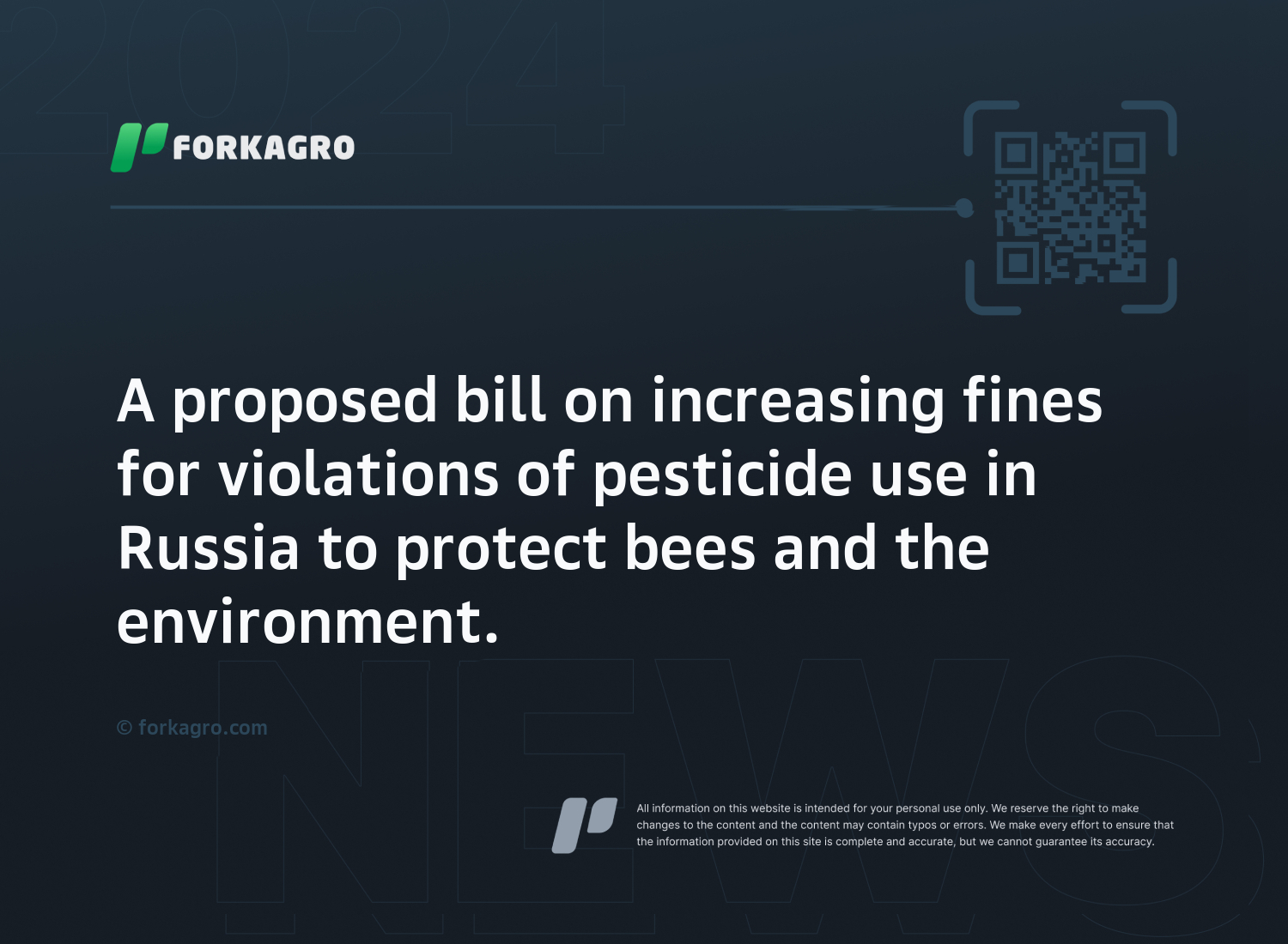 A proposed bill on increasing fines for violations of pesticide use in Russia to protect bees and the environment.