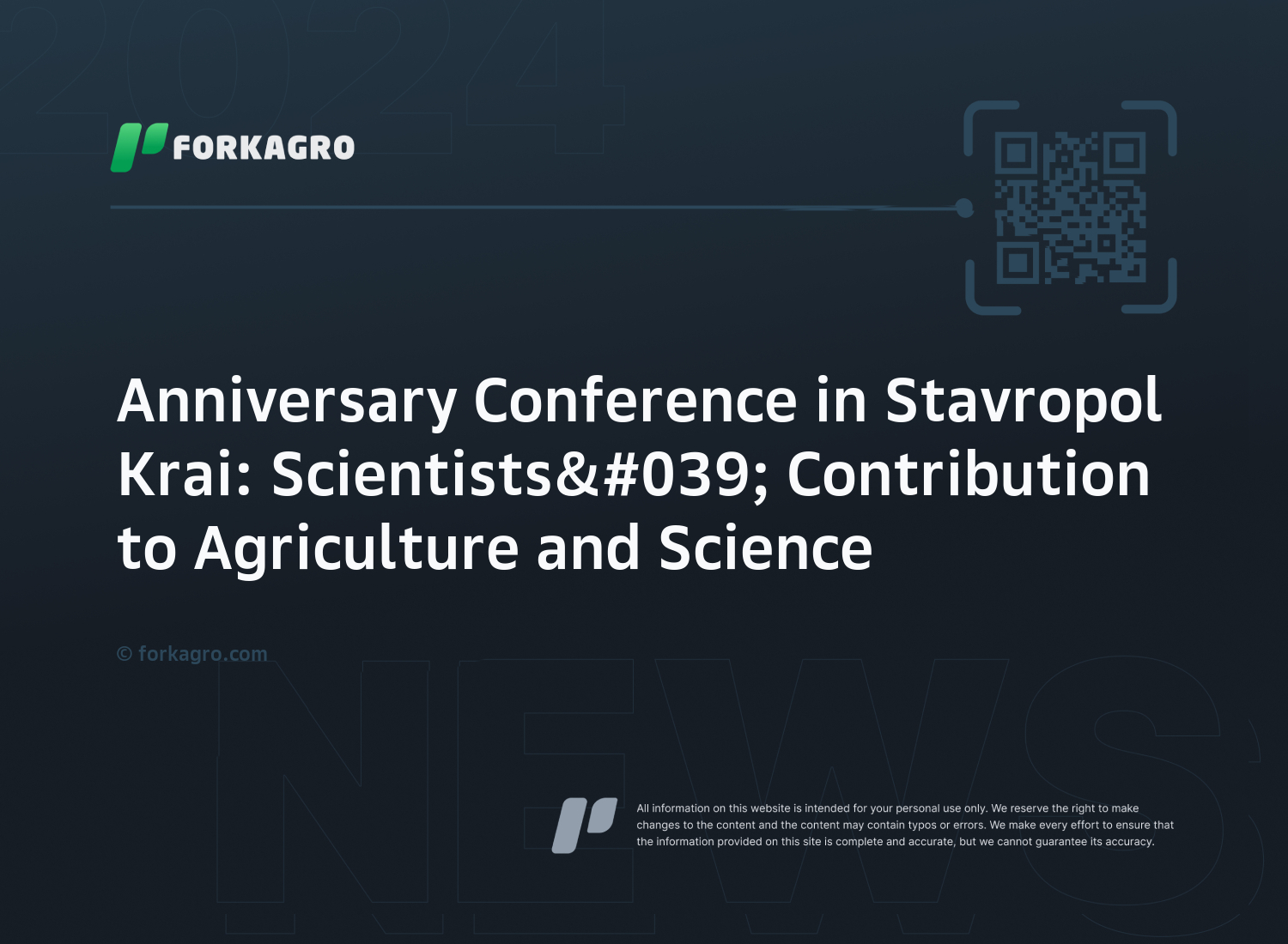 Anniversary Conference in Stavropol Krai: Scientists' Contribution to Agriculture and Science