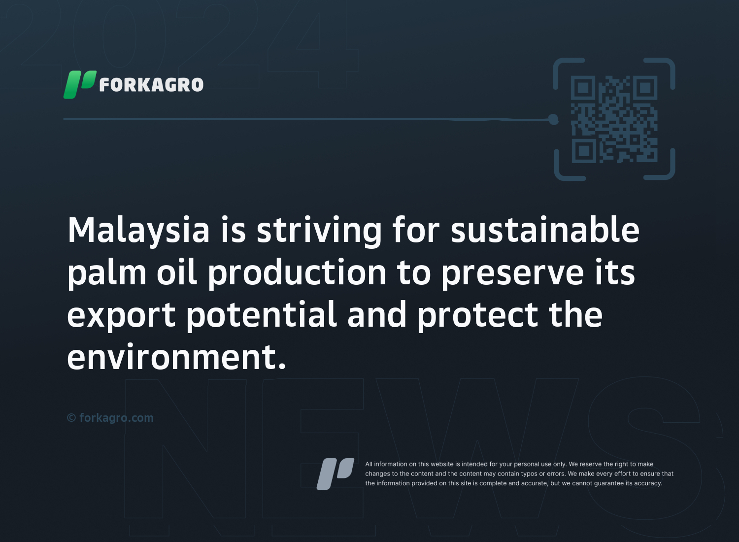 Malaysia is striving for sustainable palm oil production to preserve its export potential and protect the environment.