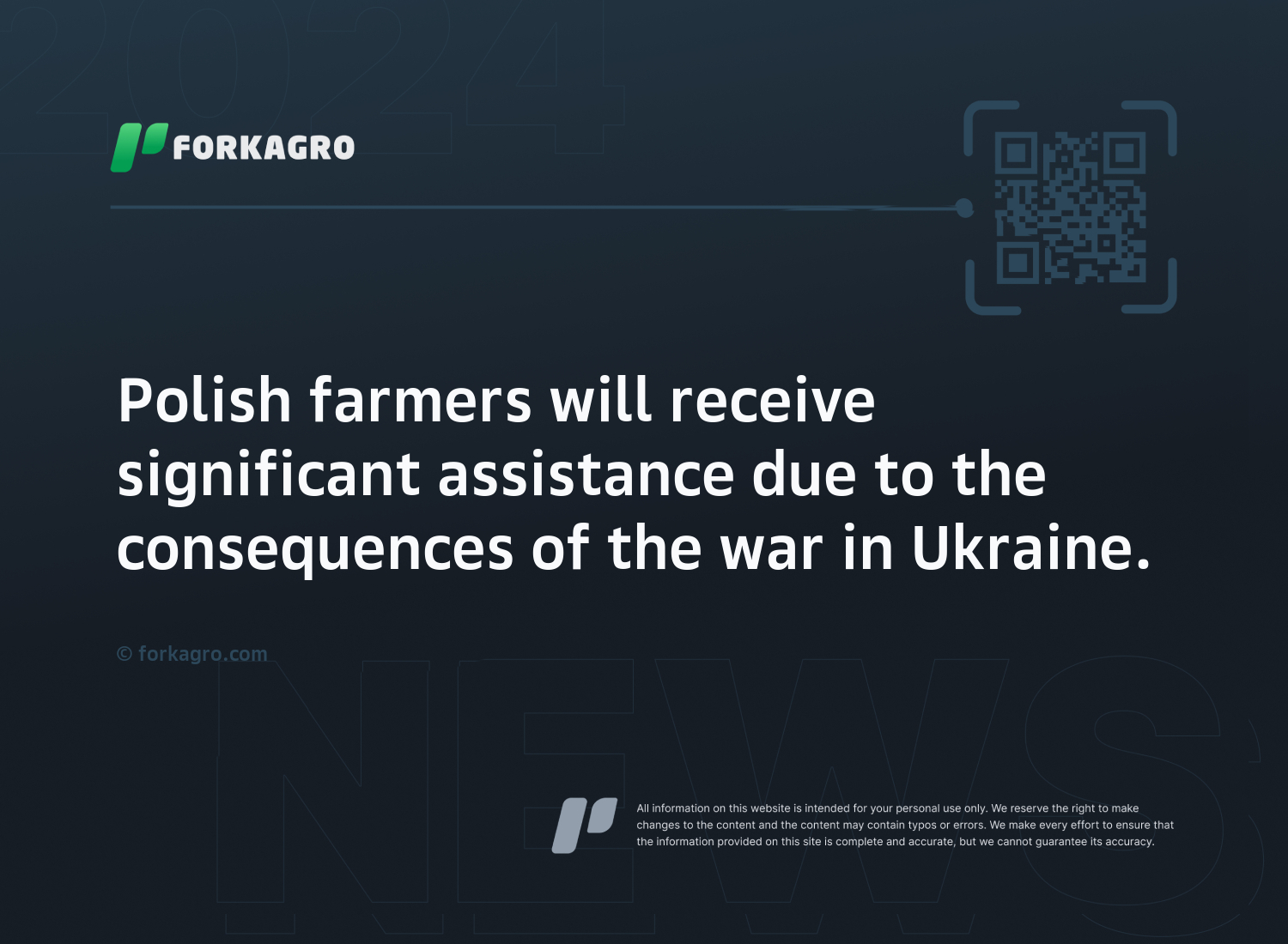 Polish farmers will receive significant assistance due to the consequences of the war in Ukraine.