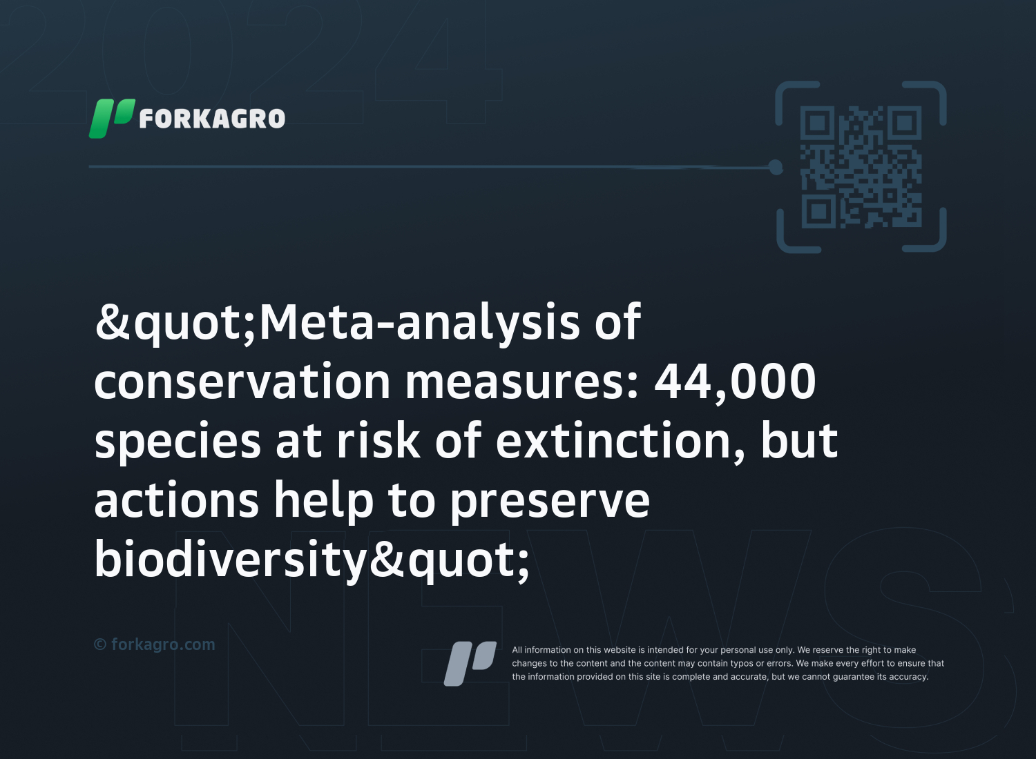 "Meta-analysis of conservation measures: 44,000 species at risk of extinction, but actions help to preserve biodiversity"