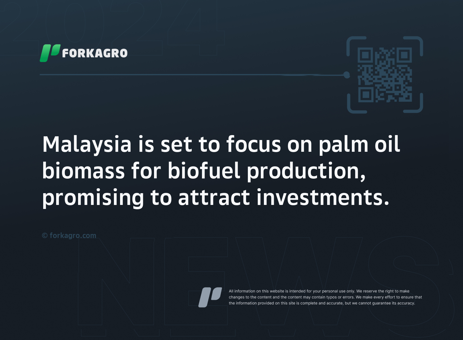 Malaysia is set to focus on palm oil biomass for biofuel production, promising to attract investments.