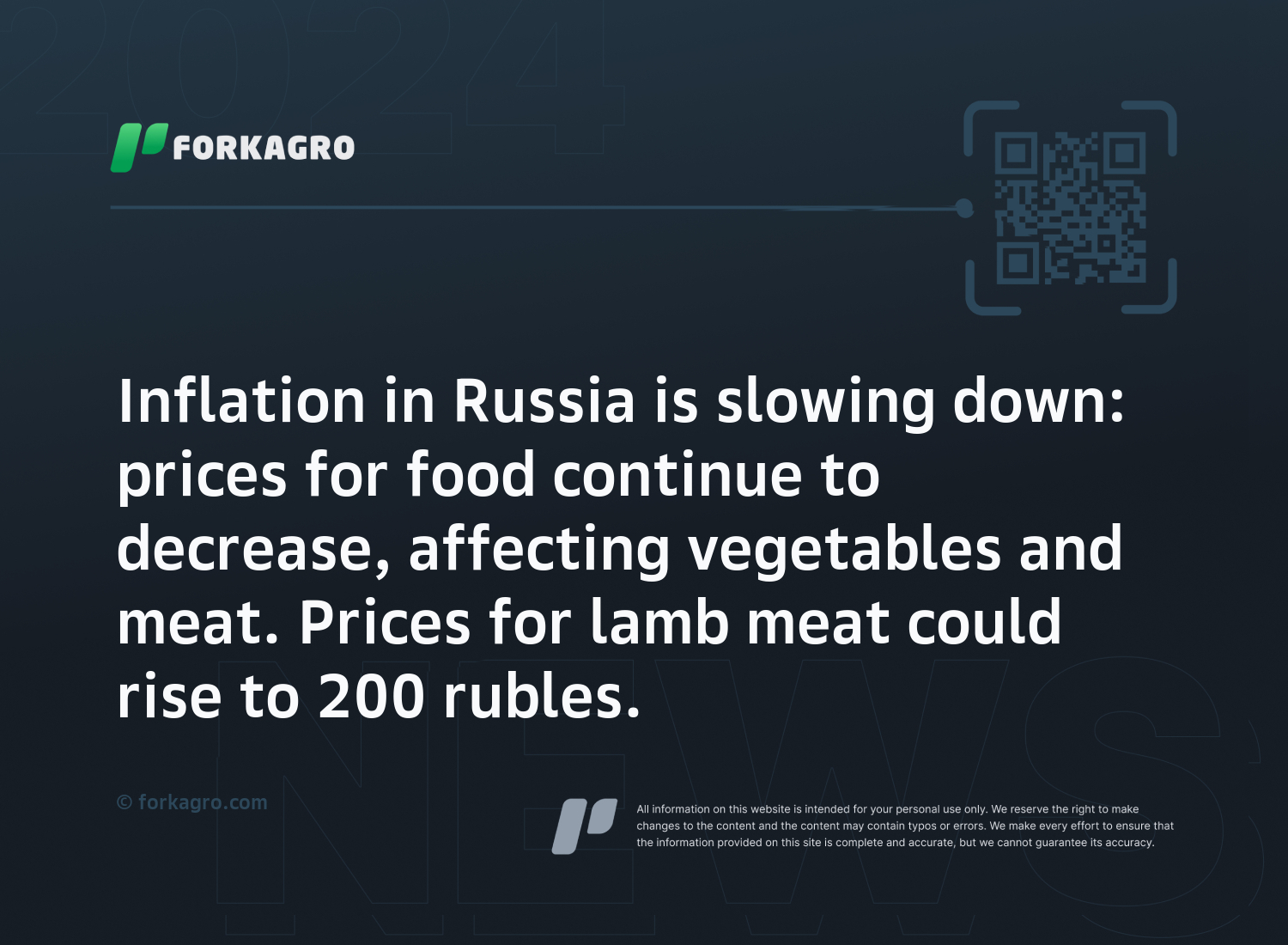 Inflation in Russia is slowing down: prices for food continue to decrease, affecting vegetables and meat. Prices for lamb meat could rise to 200 rubles.