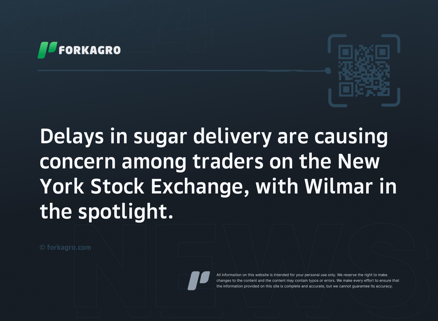 Delays in sugar delivery are causing concern among traders on the New York Stock Exchange, with Wilmar in the spotlight.