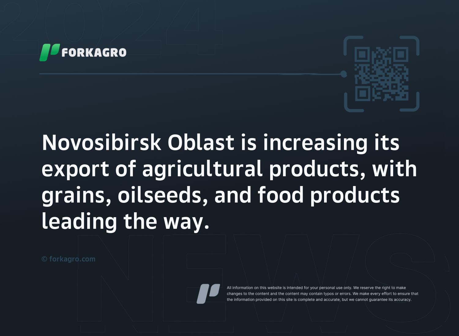 Novosibirsk Oblast is increasing its export of agricultural products, with grains, oilseeds, and food products leading the way.
