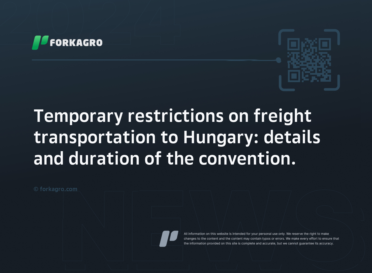 Temporary restrictions on freight transportation to Hungary: details and duration of the convention.