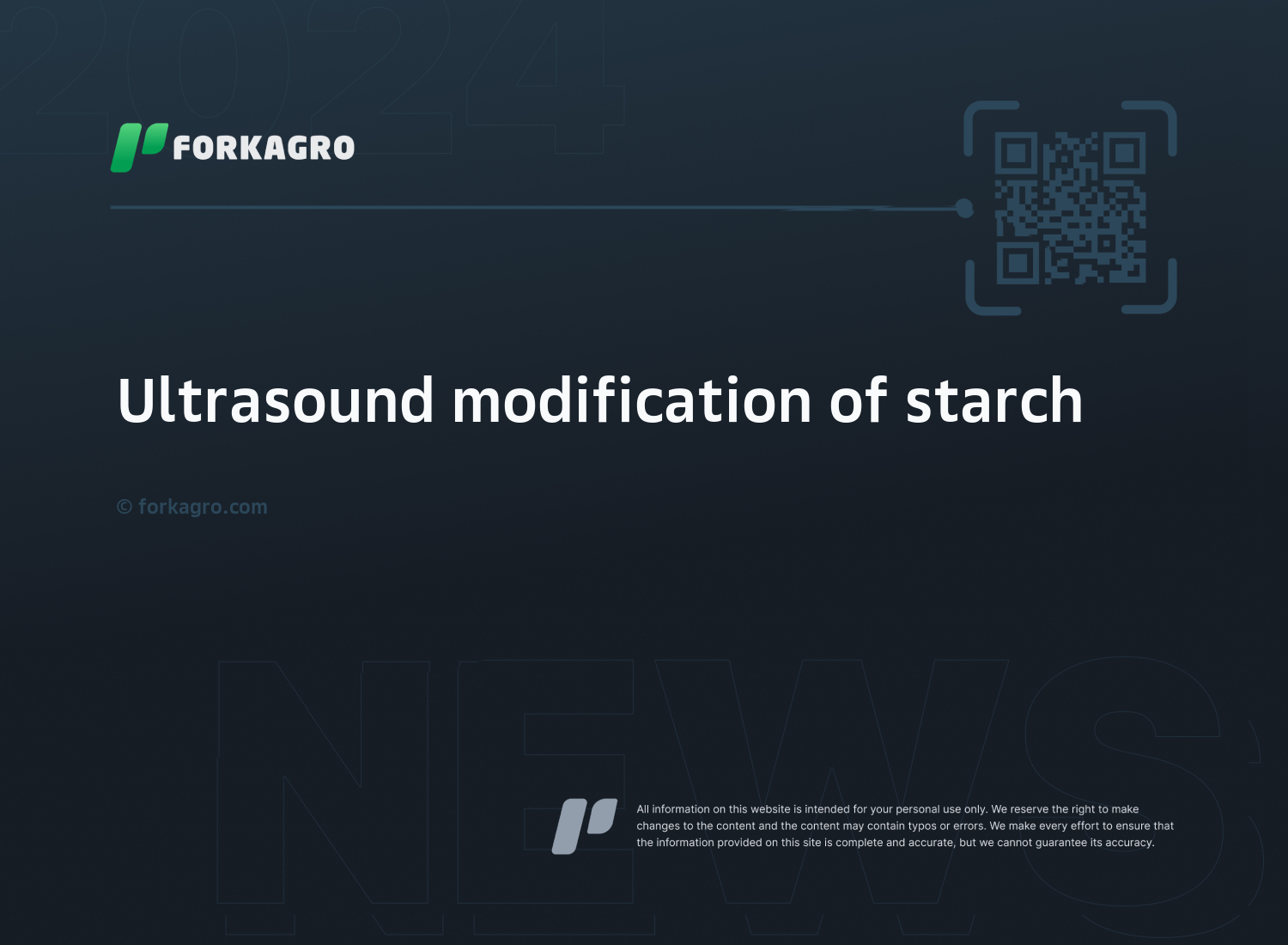 Ultrasound modification of starch