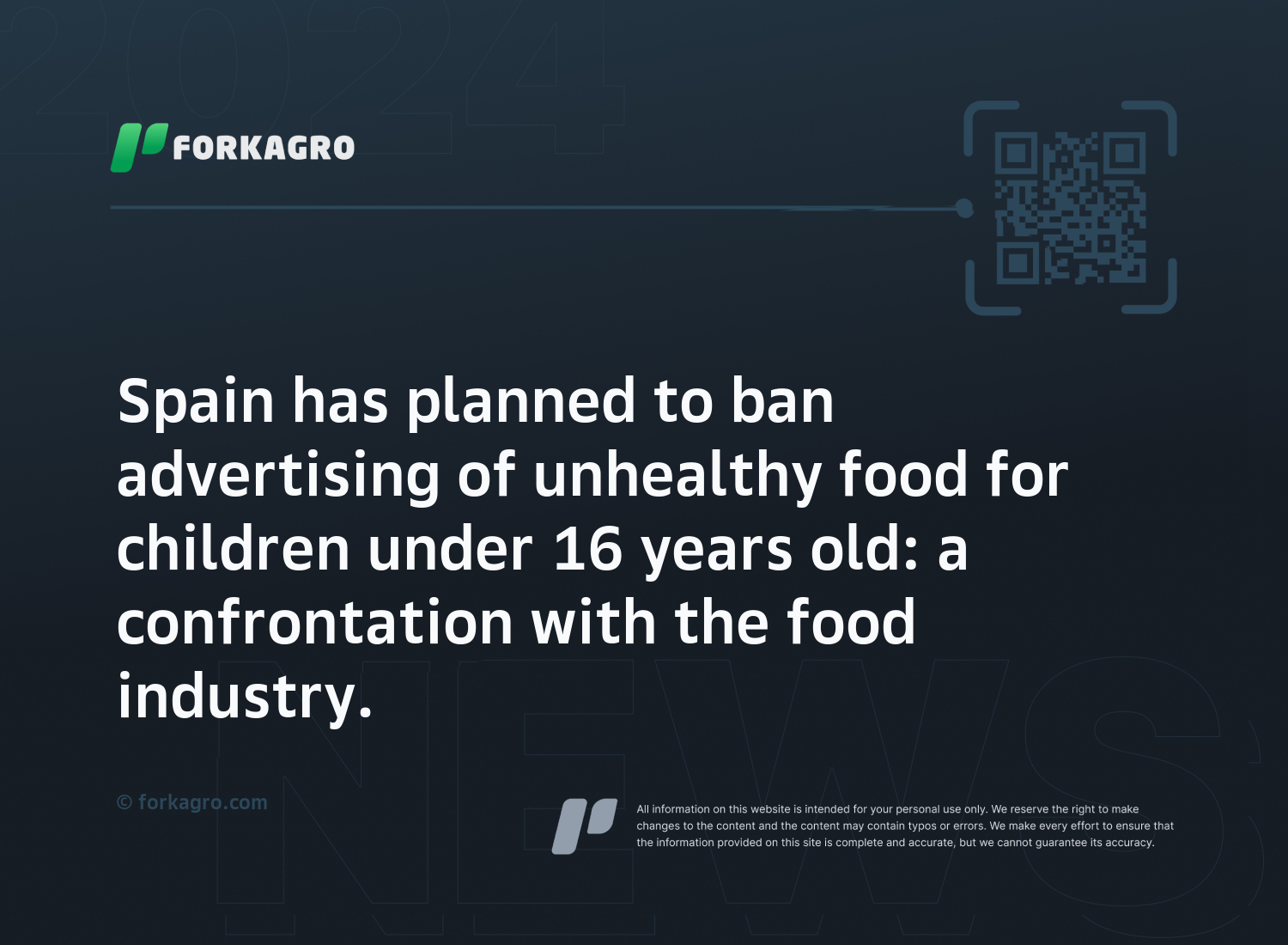 Spain has planned to ban advertising of unhealthy food for children under 16 years old: a confrontation with the food industry.