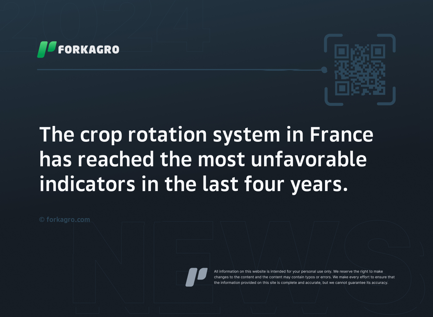 The crop rotation system in France has reached the most unfavorable indicators in the last four years.