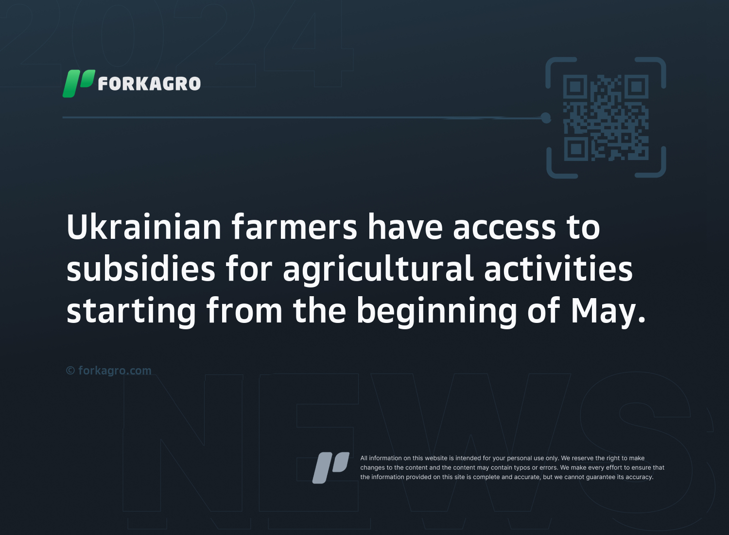 Ukrainian farmers have access to subsidies for agricultural activities starting from the beginning of May.
