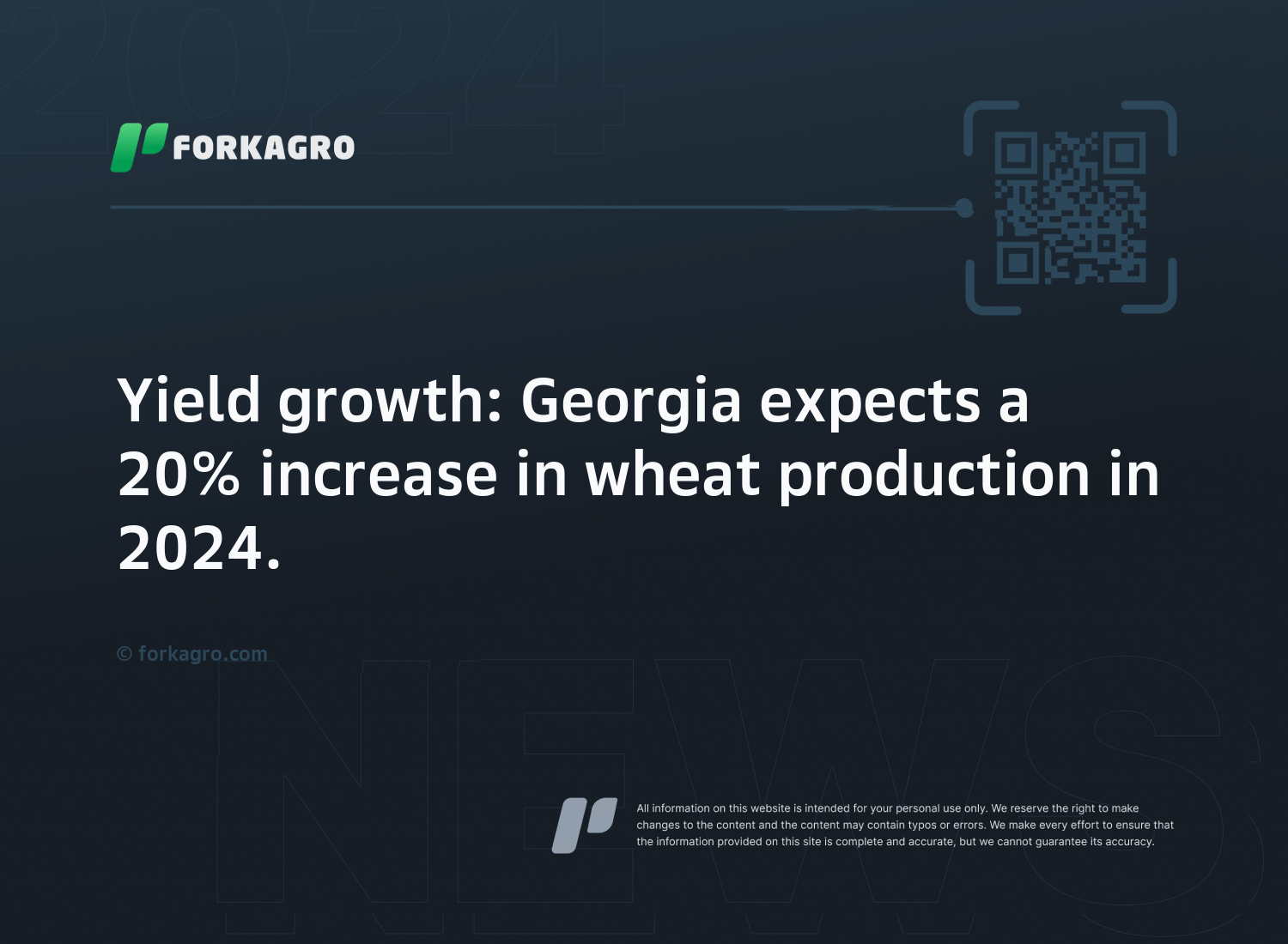 Yield growth: Georgia expects a 20% increase in wheat production in 2024.