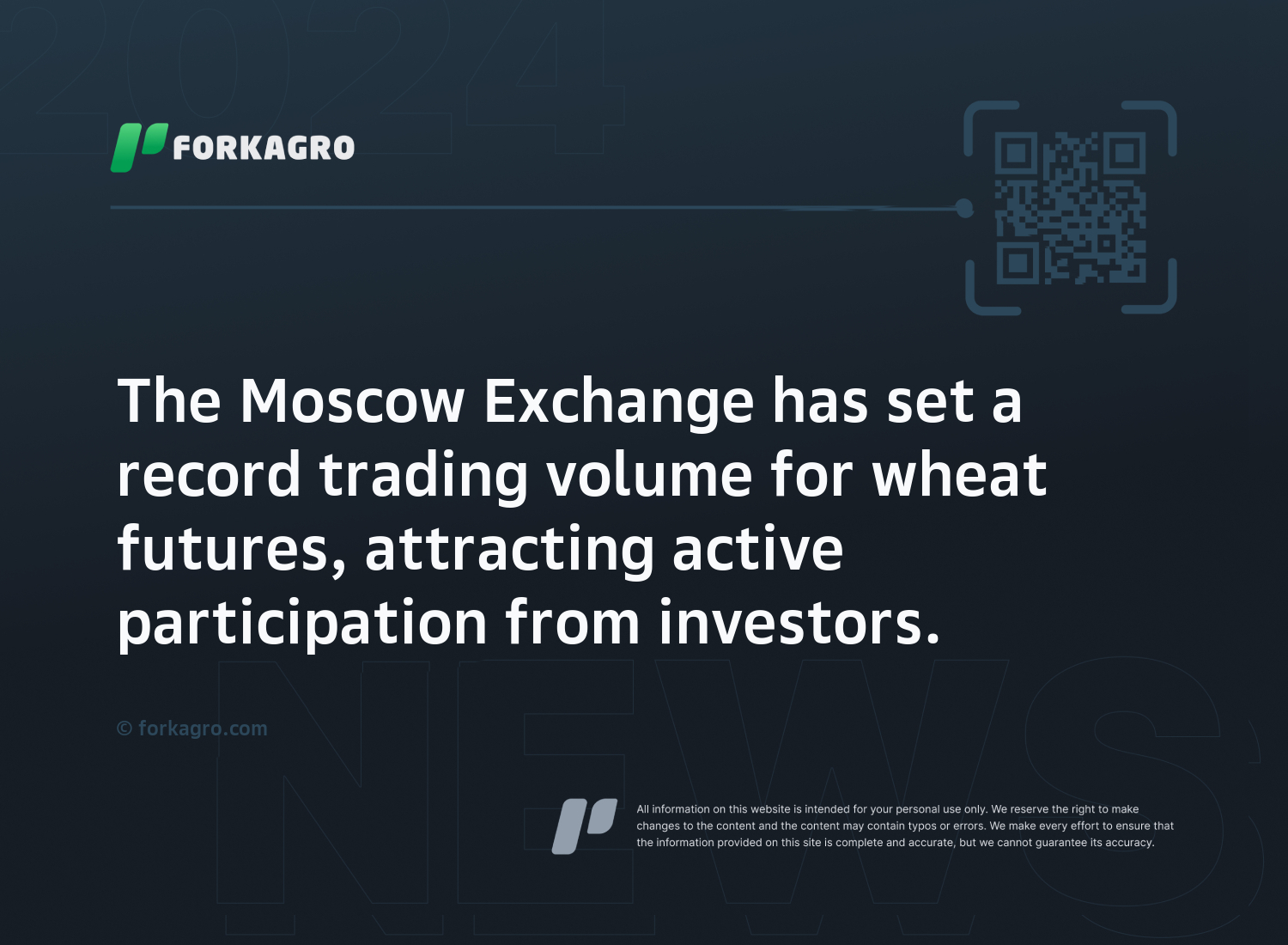 The Moscow Exchange has set a record trading volume for wheat futures, attracting active participation from investors.