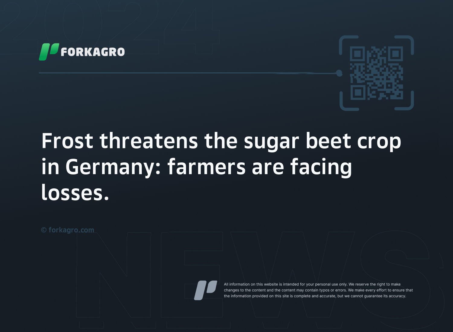Frost threatens the sugar beet crop in Germany: farmers are facing losses.