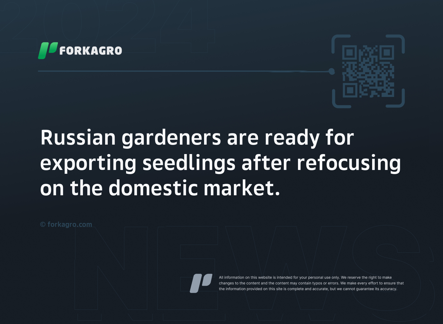 Russian gardeners are ready for exporting seedlings after refocusing on the domestic market.