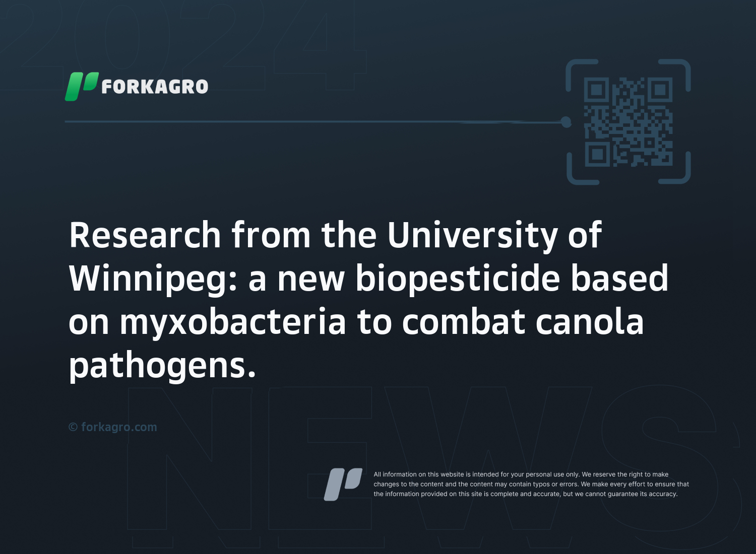 Research from the University of Winnipeg: a new biopesticide based on myxobacteria to combat canola pathogens.