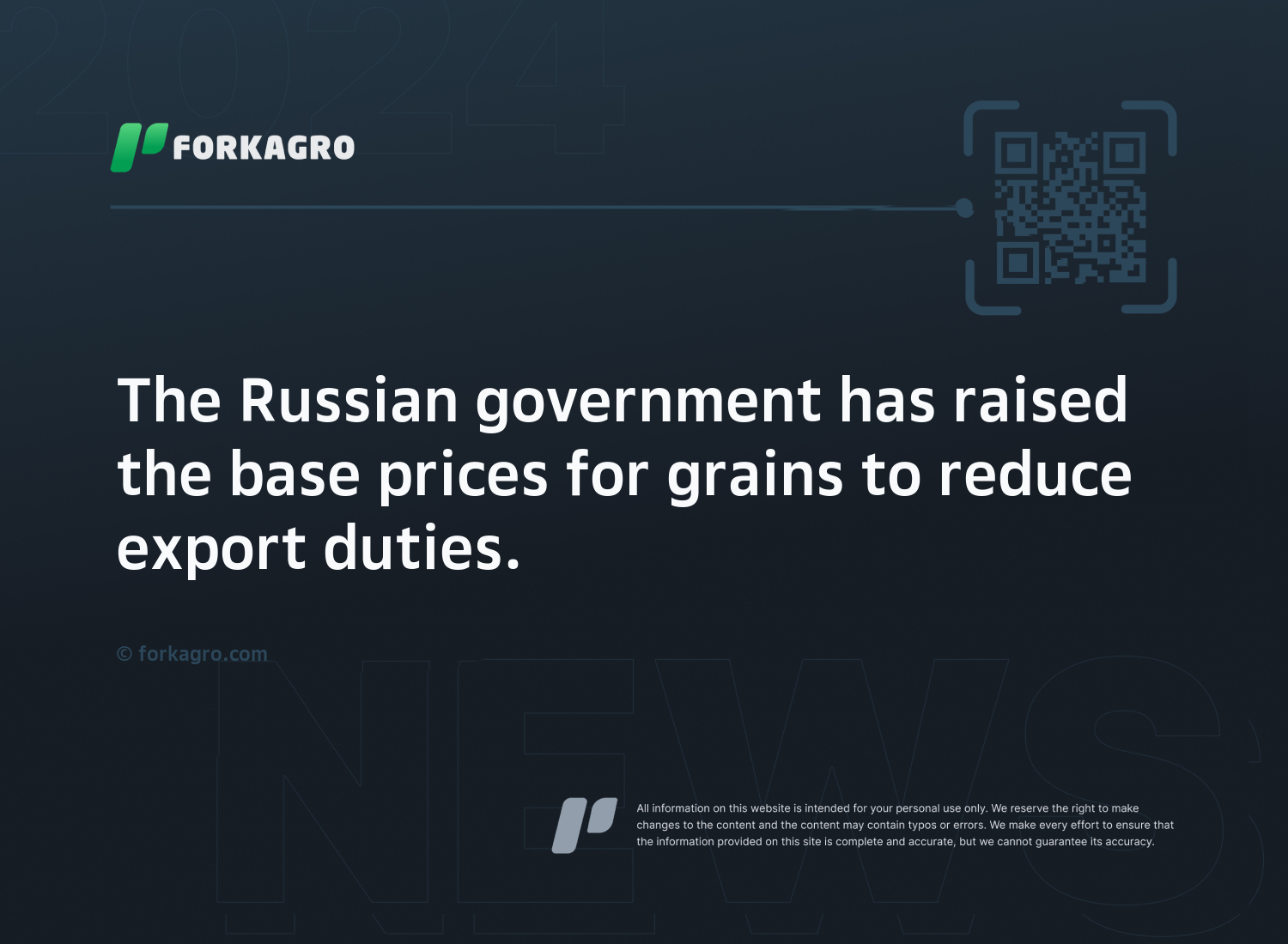 The Russian government has raised the base prices for grains to reduce export duties.