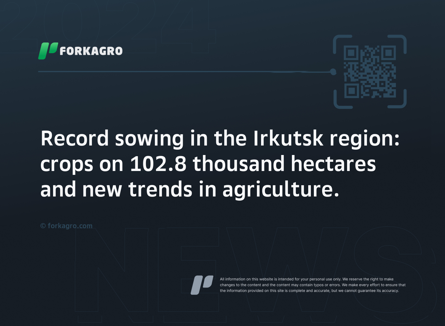 Record sowing in the Irkutsk region: crops on 102.8 thousand hectares and new trends in agriculture.
