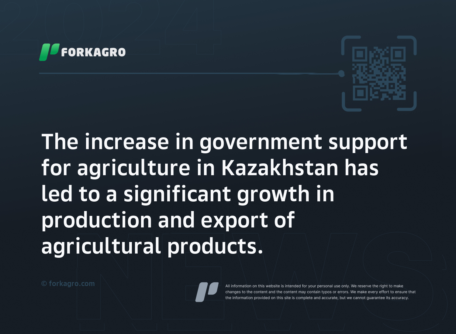 The increase in government support for agriculture in Kazakhstan has led to a significant growth in production and export of agricultural products.
