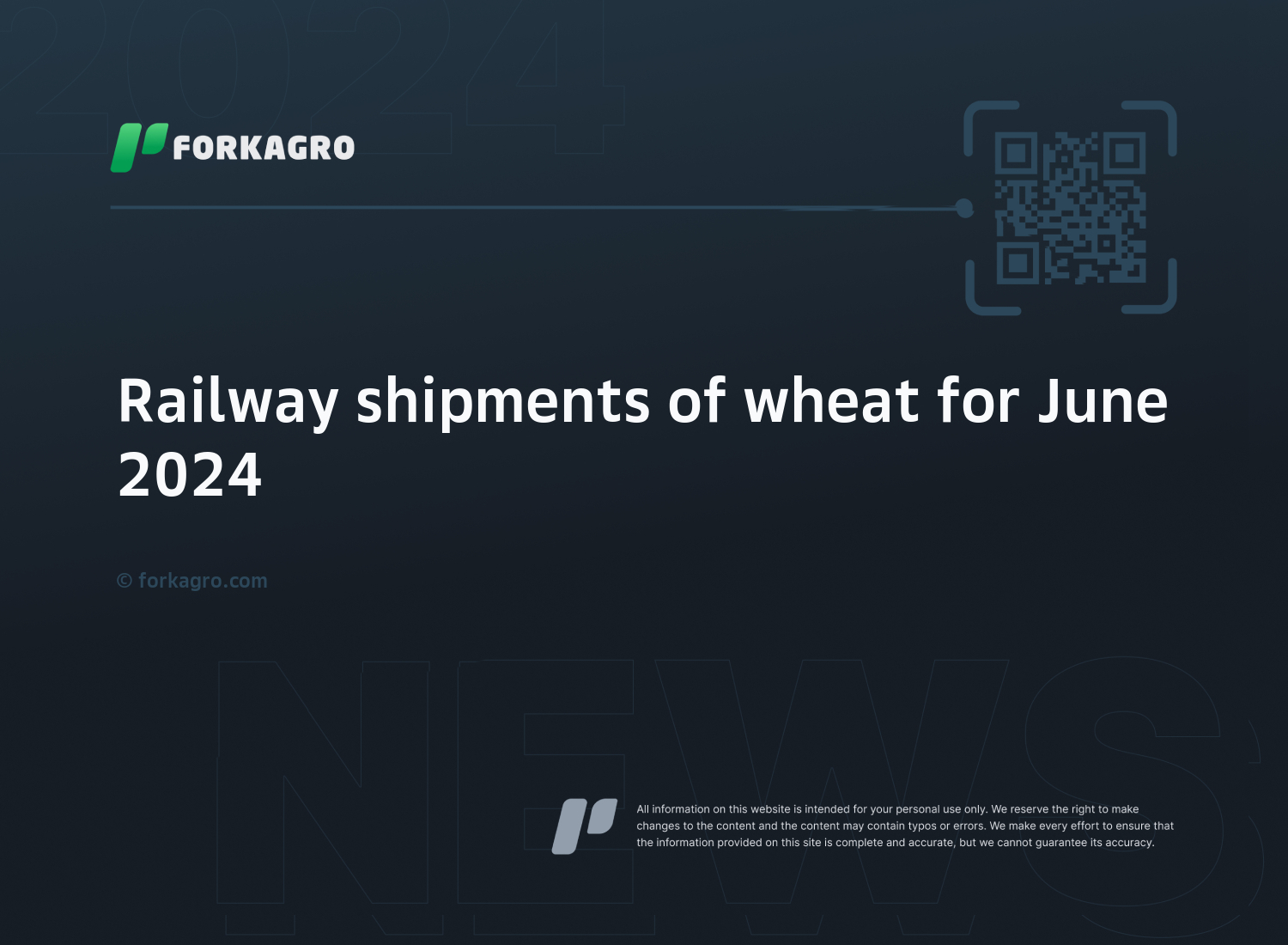Railway shipments of wheat for June 2024