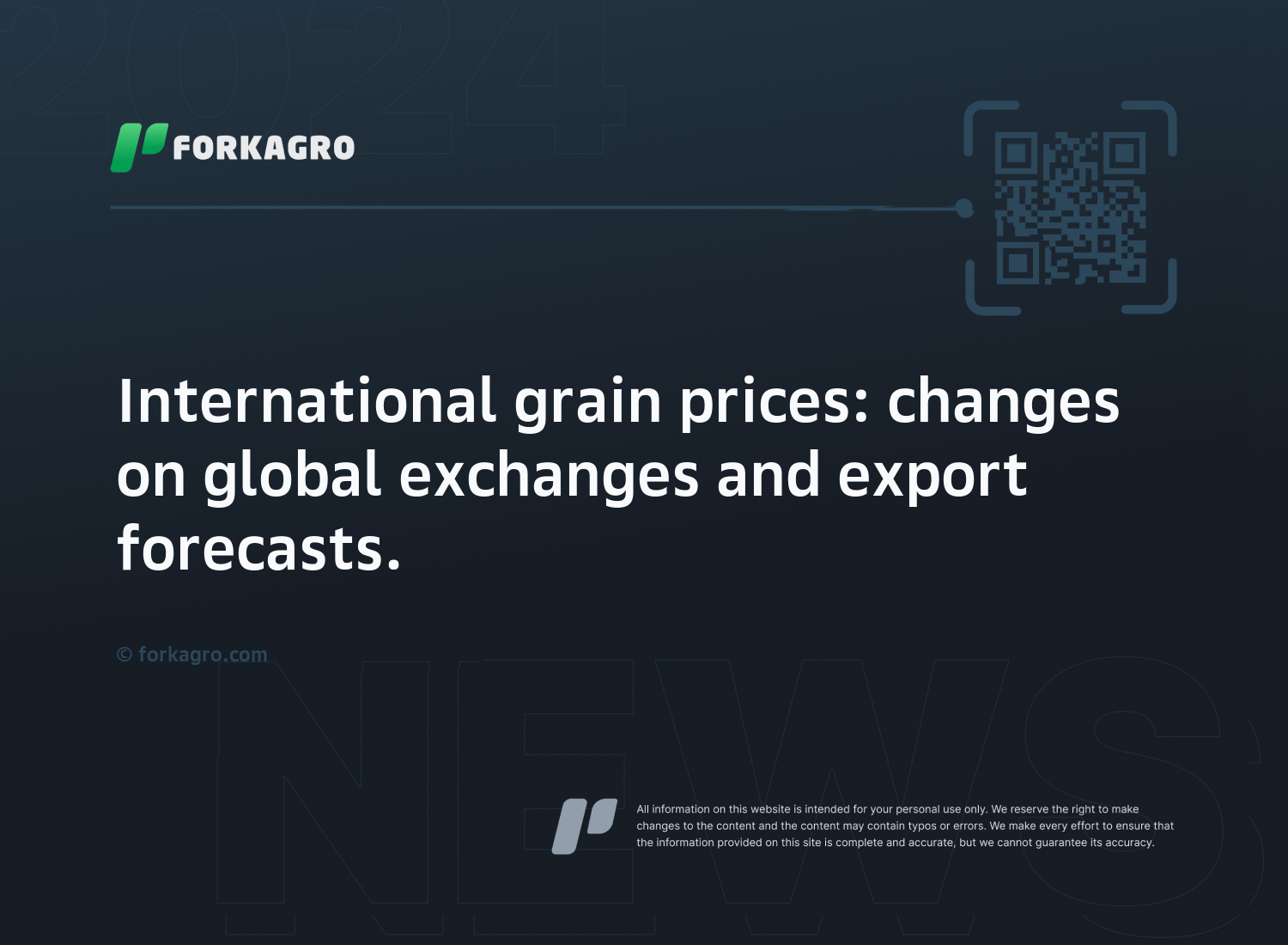 International grain prices: changes on global exchanges and export forecasts.