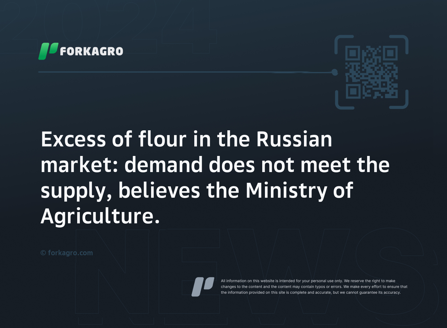 Excess of flour in the Russian market: demand does not meet the supply, believes the Ministry of Agriculture.